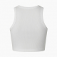Vest Summer White Cotton Ribbed Crop Tshirts Crop Tank Tops Sleeveless