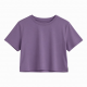 Solid Color Crop Top Casual Short Fashion Sports Wear Short-sleeved T-shirt