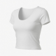 Clothes Low-Cut U-Neck Short-Sleeved Solid Color Pure Sexy Tight Short Top Summer T-Shirt