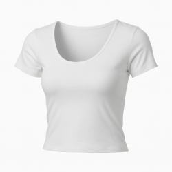 Clothes Low-Cut U-Neck Short-Sleeved Solid Color Pure Sexy Tight Short Top Summer T-Shirt