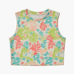 Summer Casual Crop Tops Sleeveless Polyester T-Shirts O-Neck Digital Printing Fashionable Styles Price