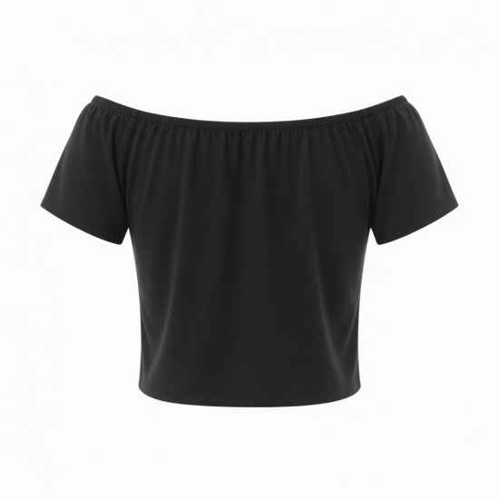 New Design Summer Black Color Stretchable Bamboo Fashion Off Shoulder Crop Top Tank