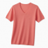 Summer V-neck Short Sleeve T-shirt Fashion Lady Tops Knitwear Solid Color Casual T-shirt