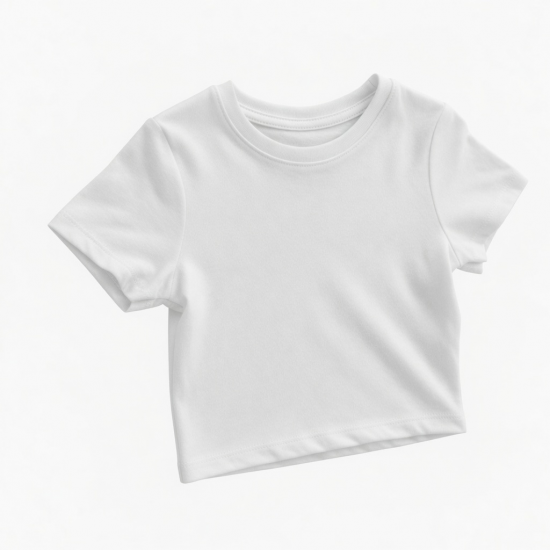 Basic Blanks White Tshirts Cotton T-Shirt T Shirt Baby Tees Crop Tops for