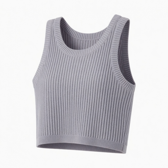 Summer Cropped Breathable Knit Ribbed Tank Tops