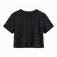 Crop T-shirts Printed O-Neck Slim Fit Tees Shirts Fashion Street Tops
