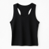 Summer Fitness Tank Tops Breathable Knitted Ribbed Casual Short Length Black Color