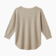 Three-quarter-sleeve V-neck Printed Knit Top with a Curved Hem